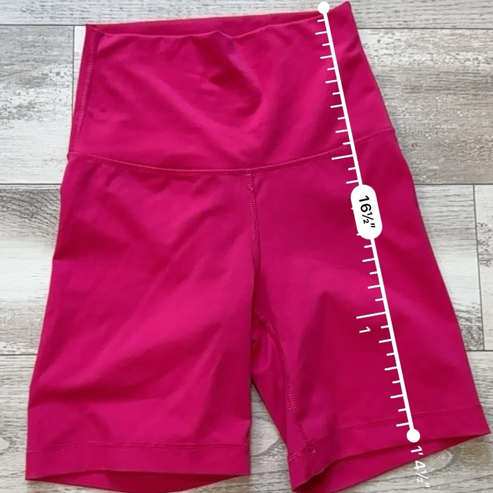 Yogalicious | Lux Hot Pink High Rise Biker Shorts- Size Small - Picture 3 of 6